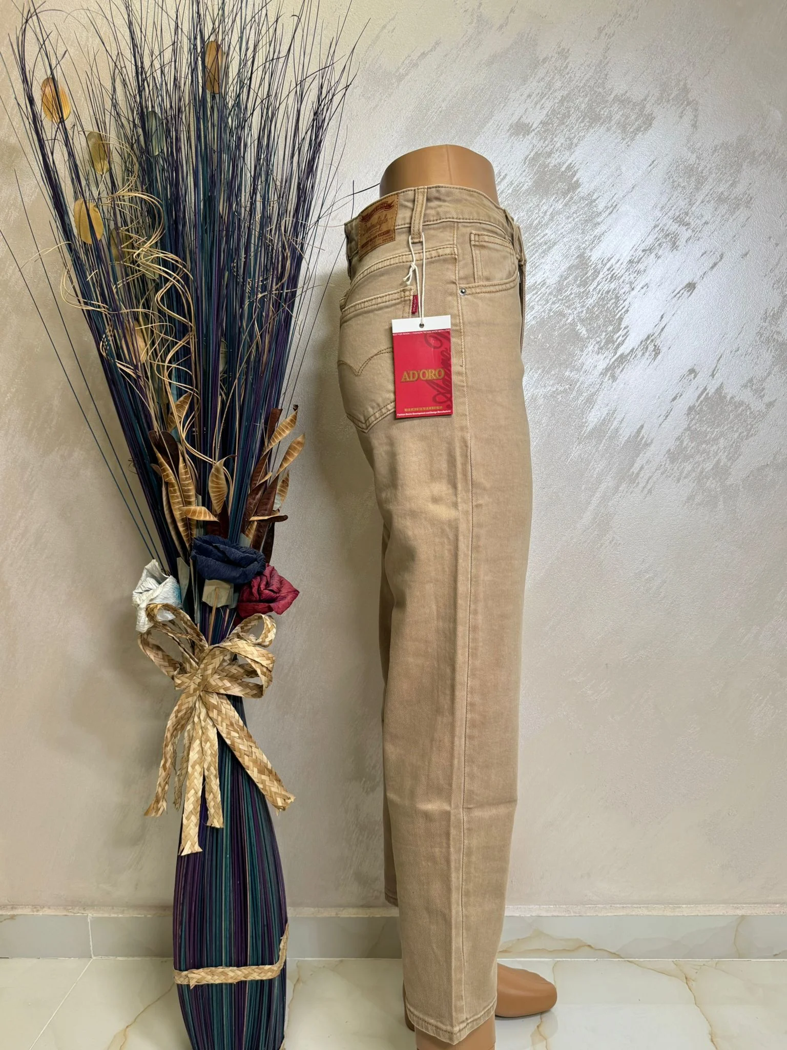 Pantaloni damă tip conic cu talie înaltă