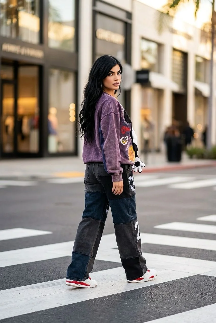 Compleu casual cu imprimeu grafic